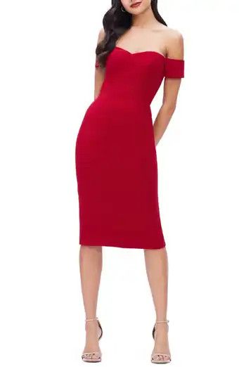 Nadia Long Sleeve Scoop Back Midi Dress | Nordstrom