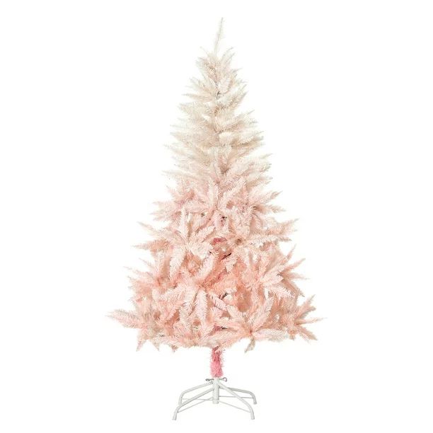HOMCOM 5ft Artificial Christmas Tree Home Decoration Automatic Open, Pink - Walmart.com | Walmart (US)