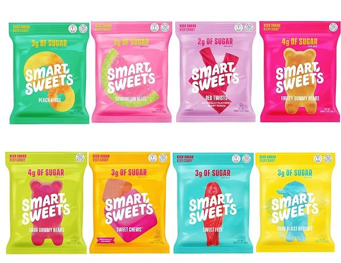 Smart Sweets Variety Pack All 8 Flavors, Sourmelon Bites, Red Twists, Peach Rings, Sweet Chews, S... | Amazon (US)