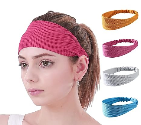 SUJAYU Sweatbands for Women, 4 PCS Womens Headbands Sweat Bands Headbands for Women, Workout He... | Amazon (US)
