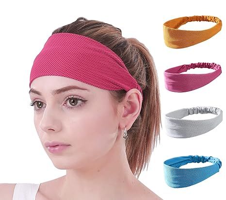 SUJAYU Sweatbands for Women, 4 PCS Womens Headbands Sweat Bands Headbands for Women, Workout He... | Amazon (US)