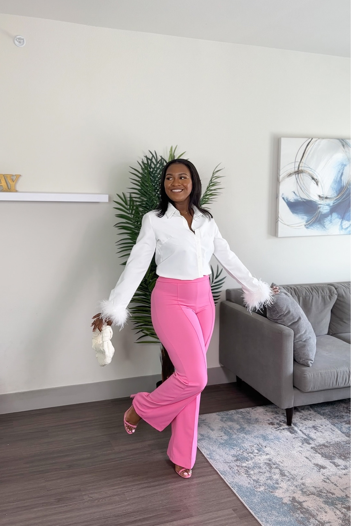 Classy outfit inspo, white fur top , cute outfit, feminine outfit 

#LTKstyletip #LTKunder50 #LTKfit