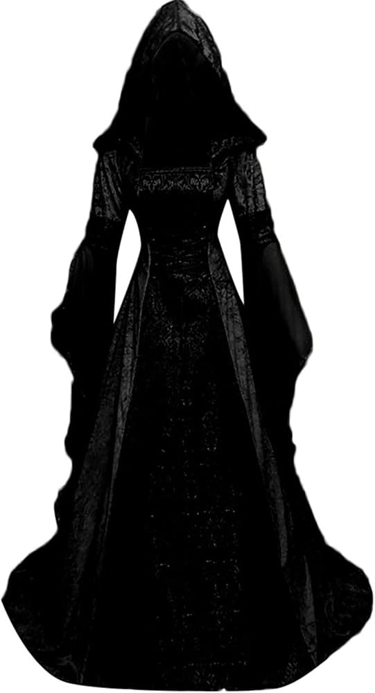 Women Hooded Gothic Dress Medieval Corset Renaissance Dress Victorian Dress Halloween Costume | Amazon (US)