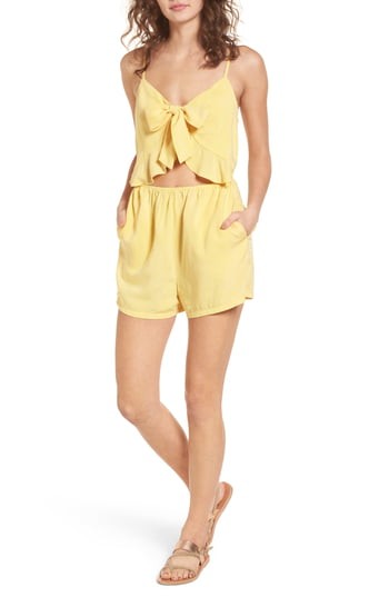 Women's Mimi Chica Tie Front Cutout Romper | Nordstrom