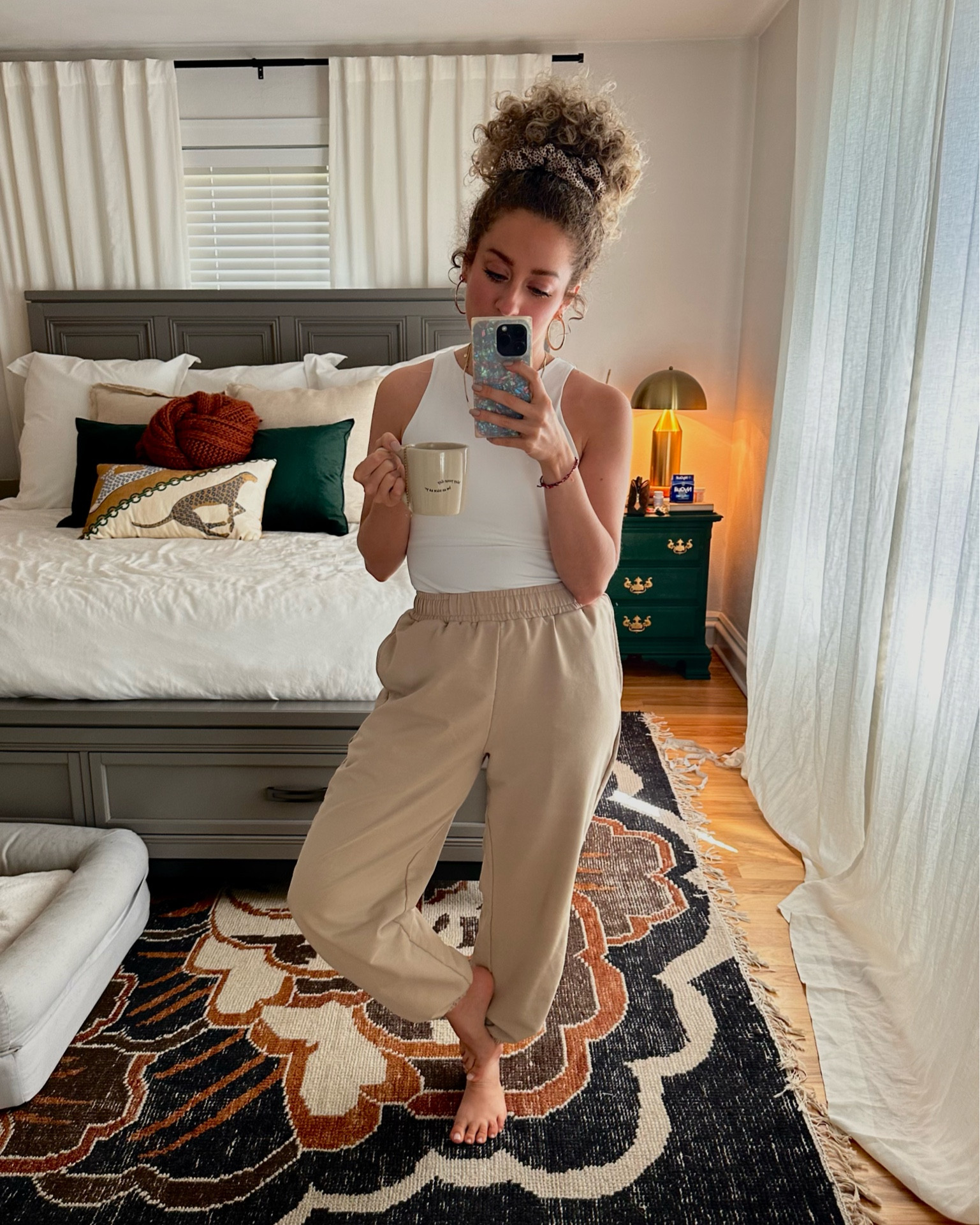 Casual work from home outfit, neutral joggers, white bodysuit, comfy outfit, summer sweats 

#LTKtravel #LTKunder50 #LTKsalealert