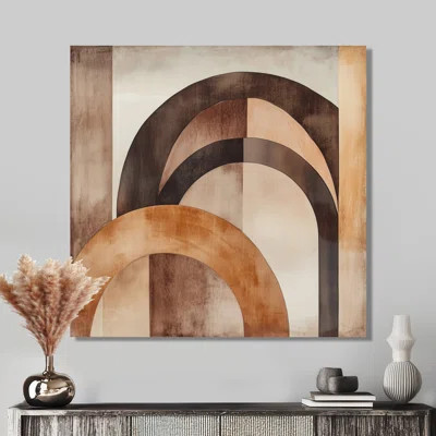 Earth Tone Abstract Wall Art, Terracotta Arc Canvas, Neuilly | Wayfair North America