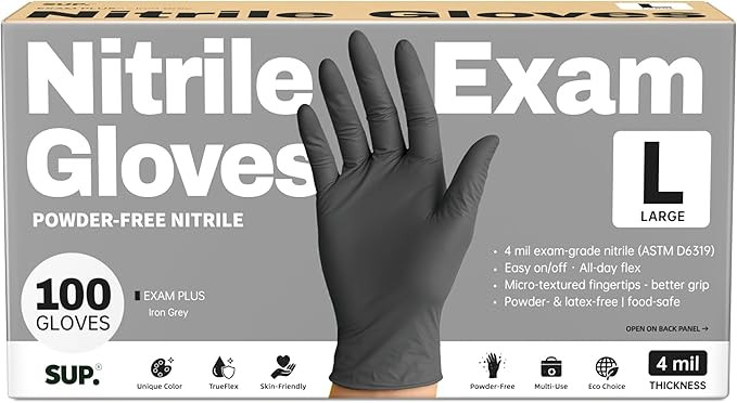 SUP Nitrile Exam Gloves, Powder-Free Latex-Free Food Safe Chemo-Rated Non-Sterile Disposable Medi... | Amazon (US)