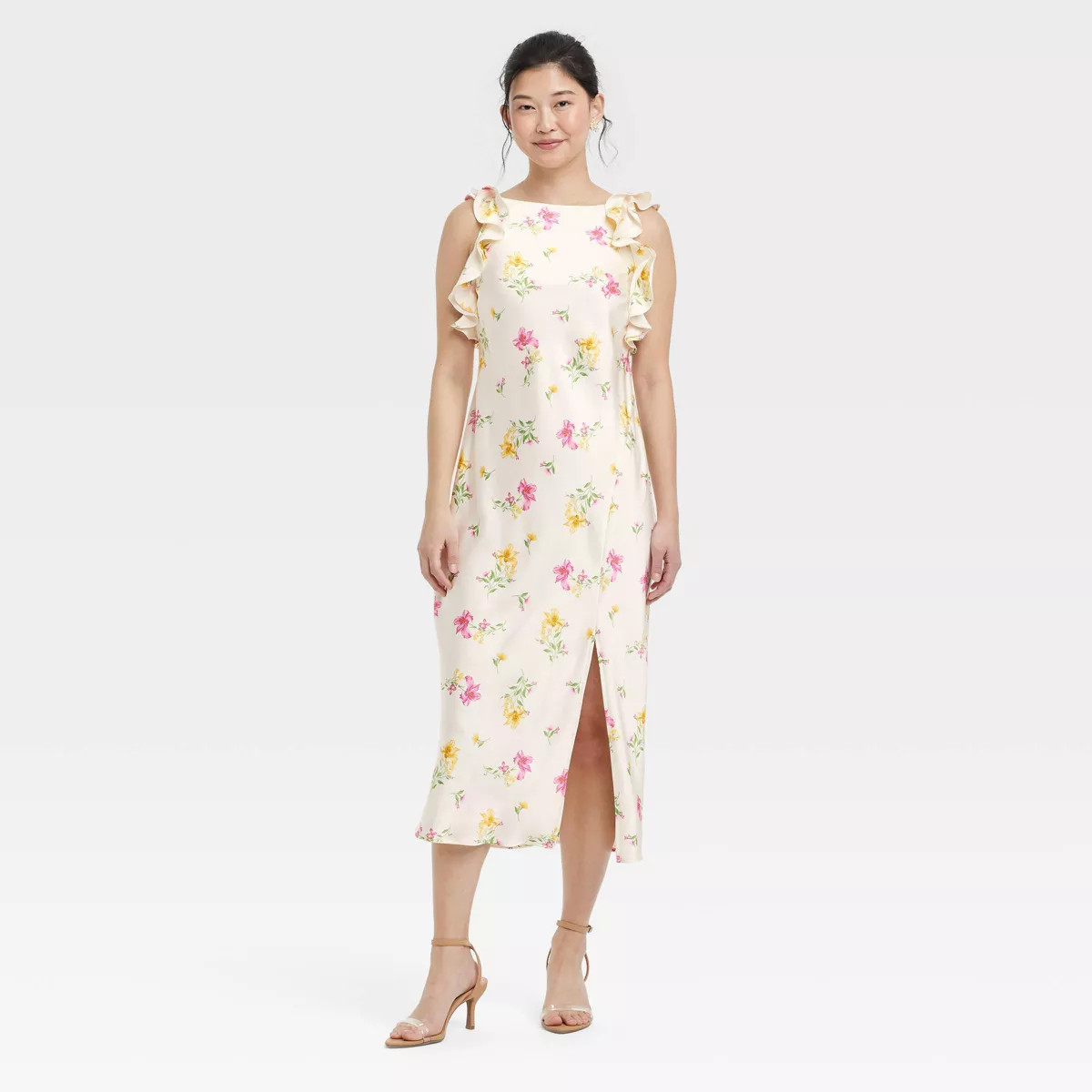 Women's Ruffle Sleeve Satin Maxi Dress - A New Day™ Mint S | Target