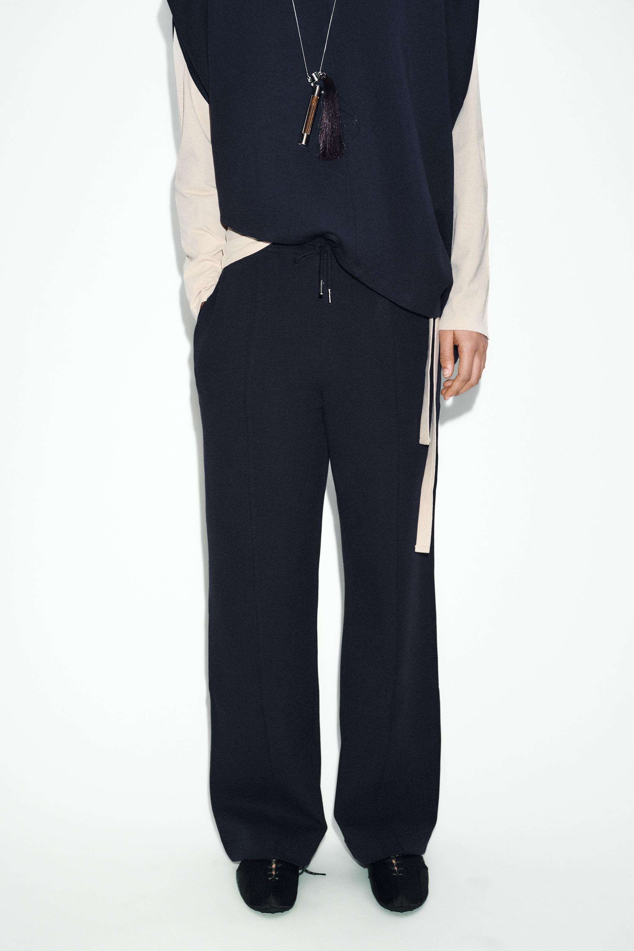 INTERLOCK STRAIGHT-LEG TROUSERS | Zara UK
