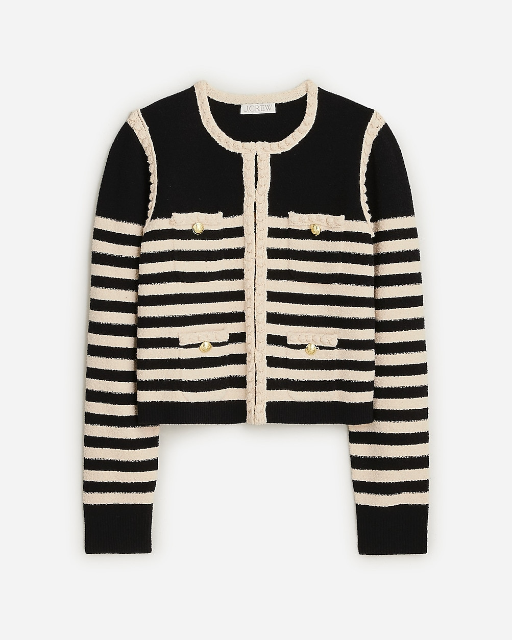 Odette sweater lady jacket in striped bouclé | J. Crew US