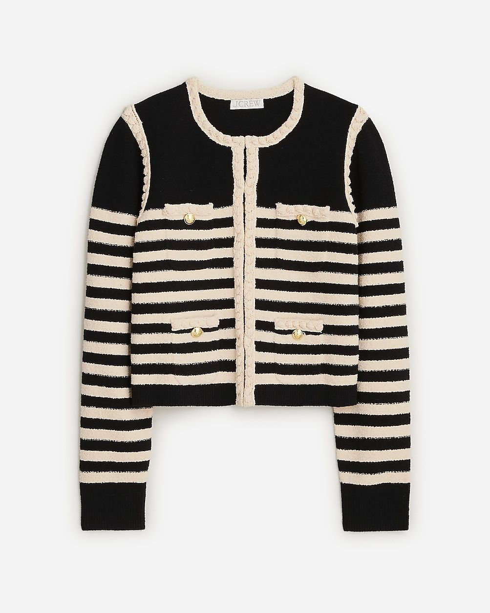 Odette sweater lady jacket in striped bouclé | J.Crew US