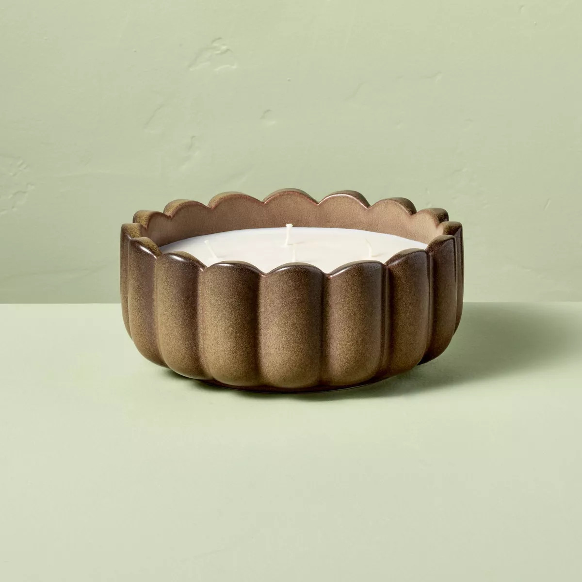 6 Wick Ceramic Scalloped Rim Jar Candle 42oz - Hearth & Hand™ with Magnolia | Target