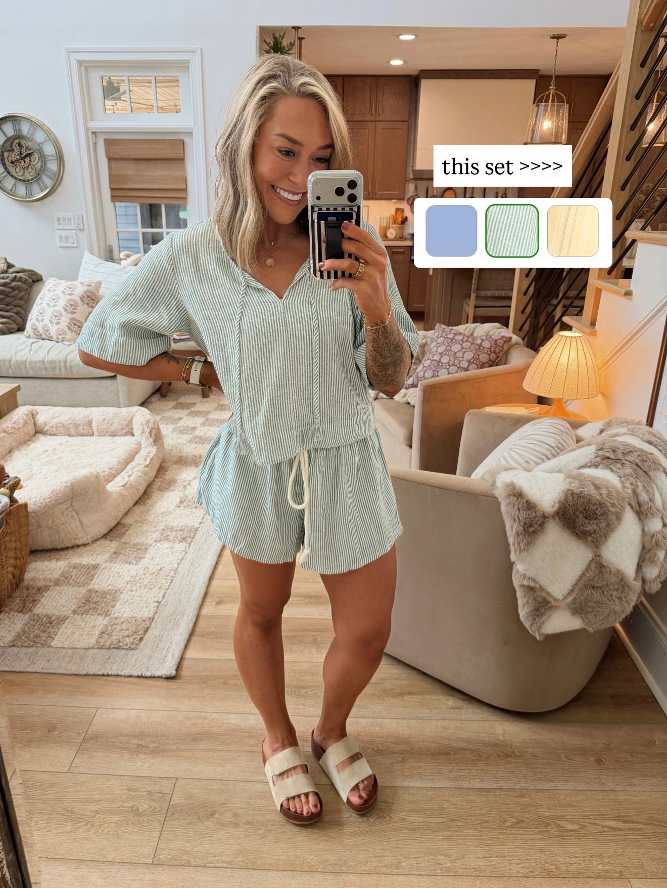 I’m in love w/ this flowy set!!!! S top & M bottoms 🌼 shoes are tts! 

Target finds / spring style / summer / stripes / casual / cute / comfy / Holley Gabrielle 

#LTKSaleAlert #LTKSeasonal #LTKootd