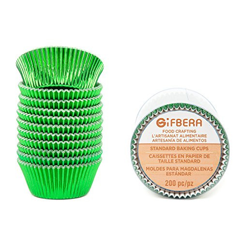 Gifbera Green Foil Standard Cupcake Liners Muffin Cups for Baking Holiday Party, 200-Count | Amazon (US)