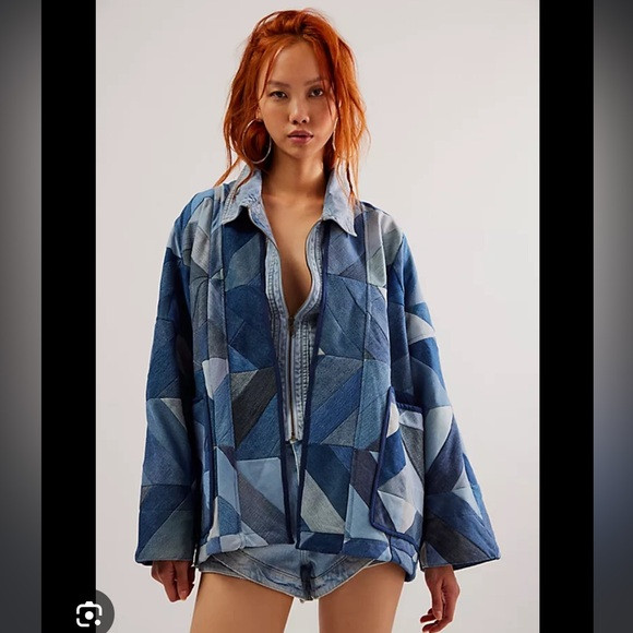 Free People x Sissel Edelbo Elliott Patchwork Denim Jacket | Poshmark