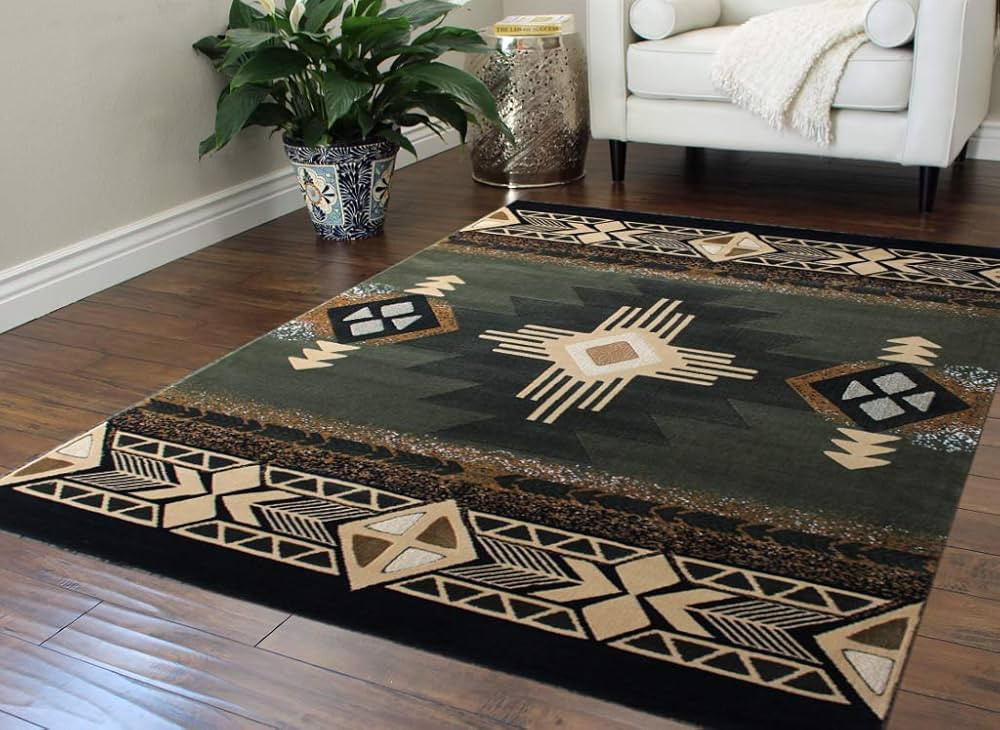 South West Native American Area Rug Design C318 Sage Green (5 Feet X 7 Feet) | Amazon (US)