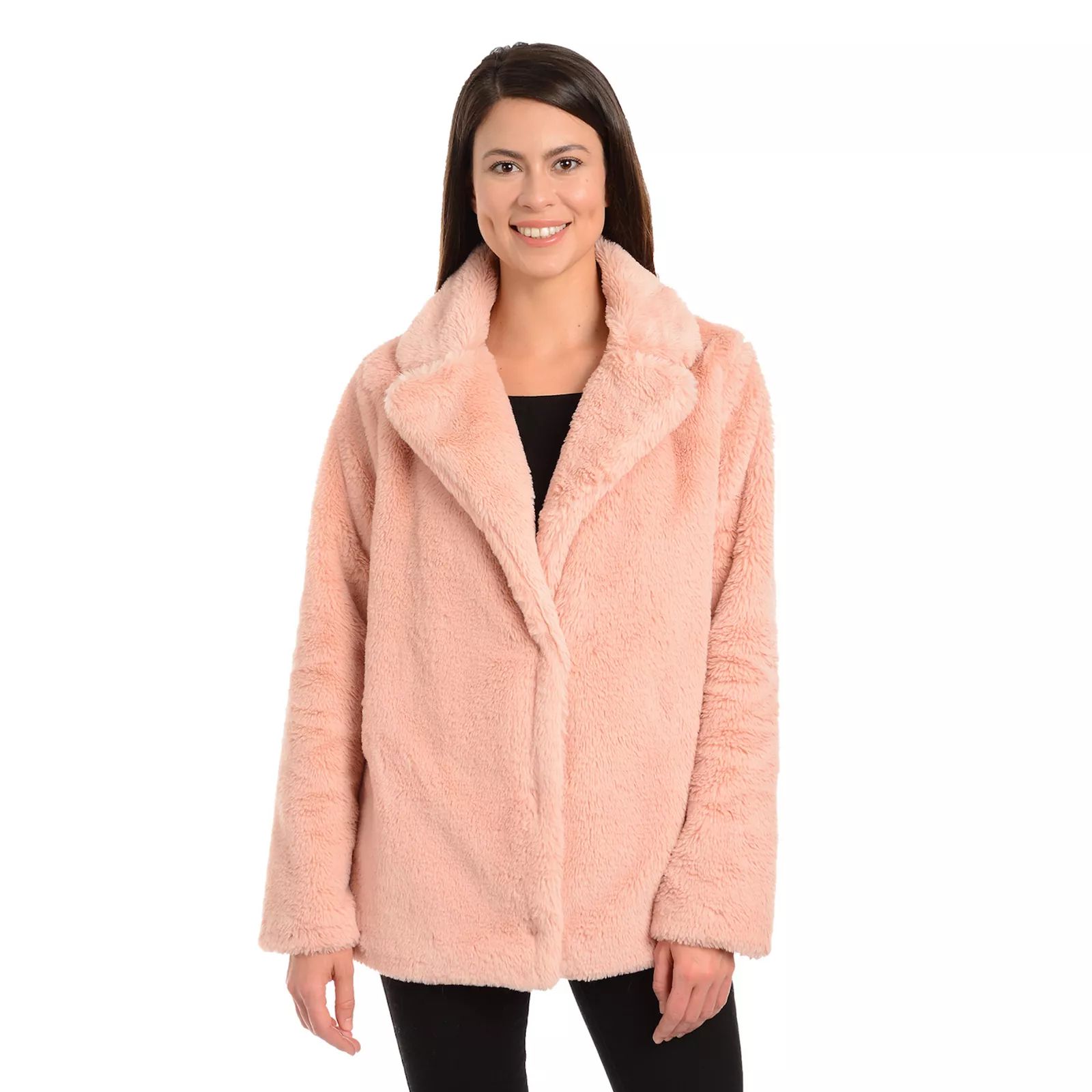 Women's Fleet Street Faux-Fur Notch Collar Coat, Size: XS, Pink | Kohl's