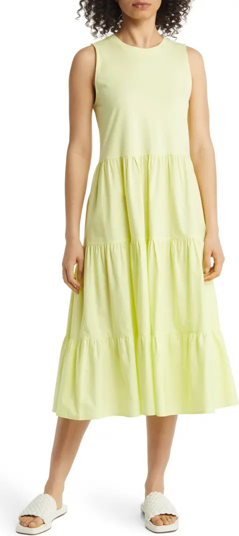 Sleeveless Mixed Media Dress | Nordstrom