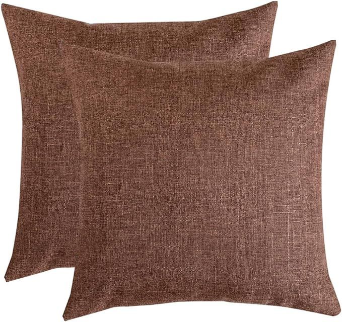 RainRoad Linen Decorative Throw Pillow Covers Cushion Cover Pillow Case for Sofa Couch Bed Chair,... | Amazon (US)