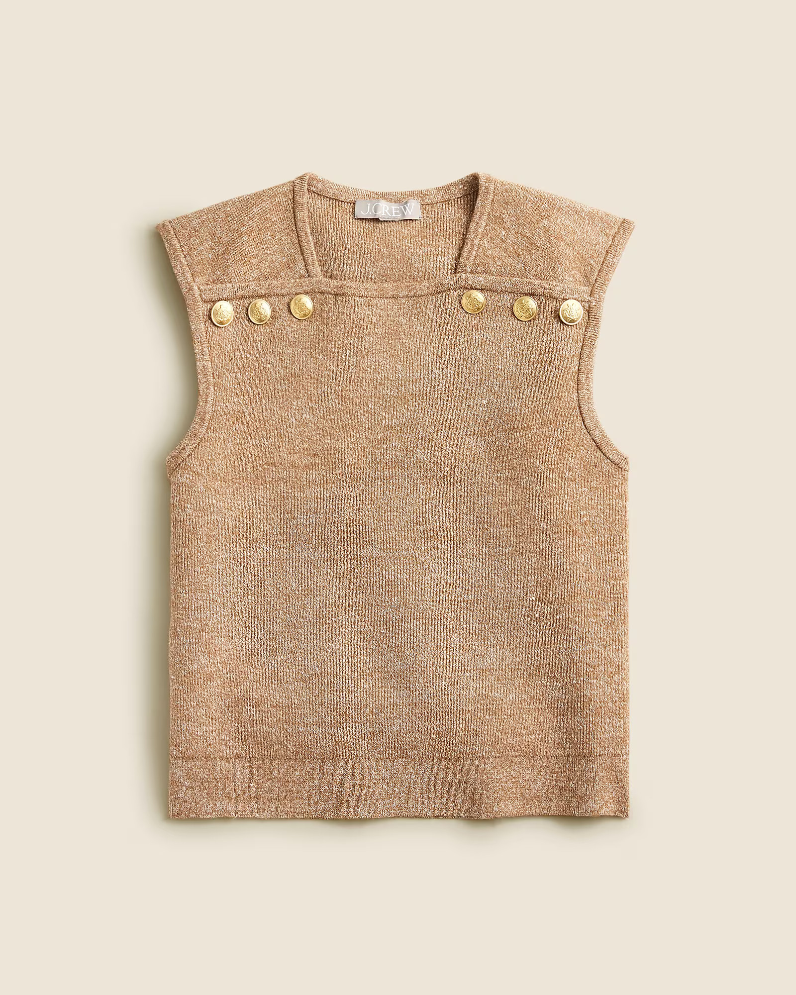 Sweater shell with buttons in merino-linen blend | J. Crew US