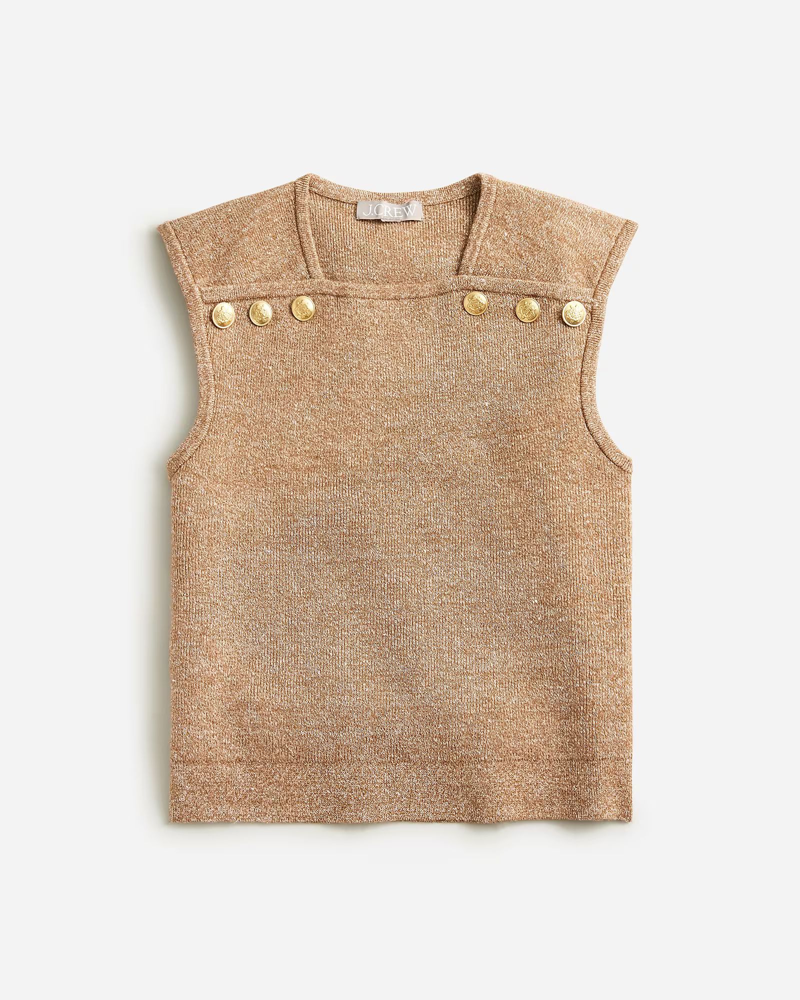 Sweater shell with buttons in merino-linen blend | J.Crew US