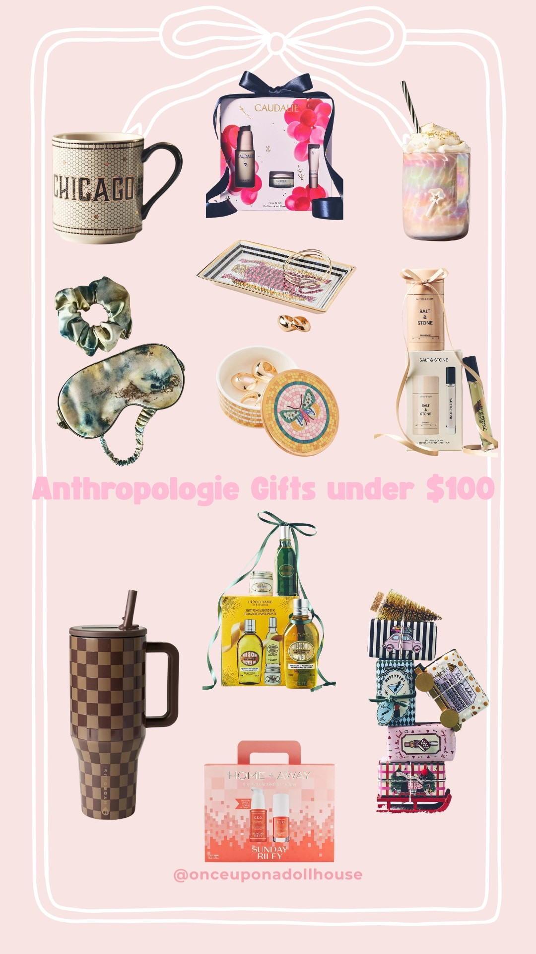Anthropologie Gifts under $100! 

Mug, trinket dish and box, sleeping mask, Sunday Riley serum set, Hydro jug, soap, glass, deodorant, L'Occitane Almond Body Trio

#LTKSaleAlert #LTKGiftGuide #LTKHoliday