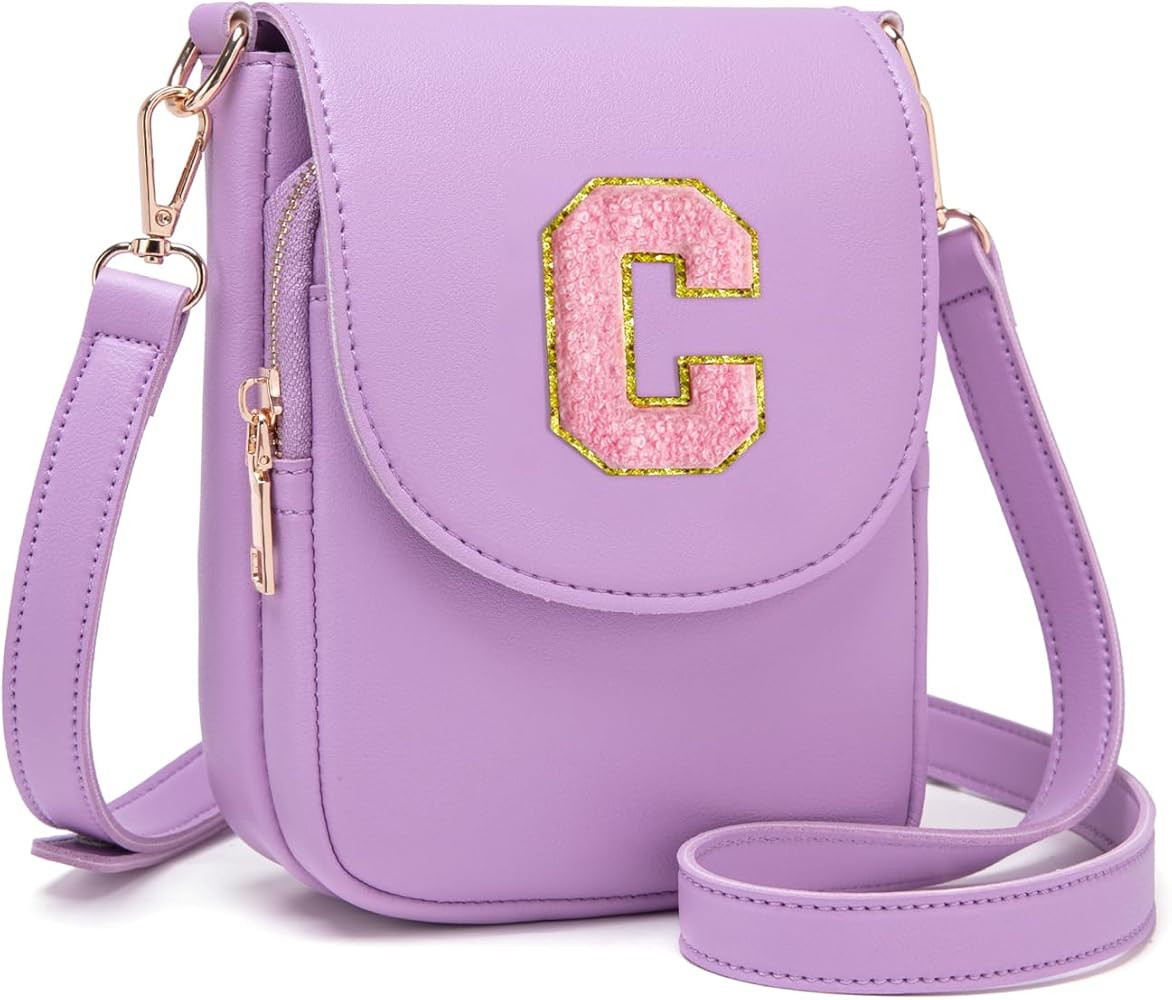 Crossbody Purse for Teen Girls Small Initial Cell Phone Toddler Purse Leather Triple Compartment ... | Amazon (US)