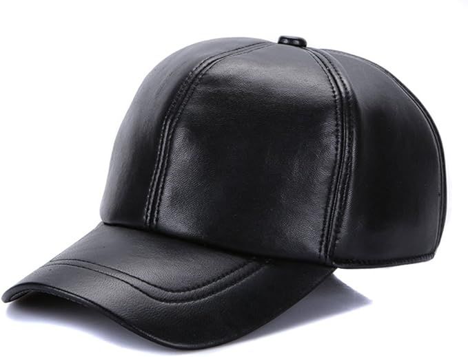 Sandy Ting Leather Baseball Cap Cool Hats Adjustable Unisex Ball Cap | Amazon (US)
