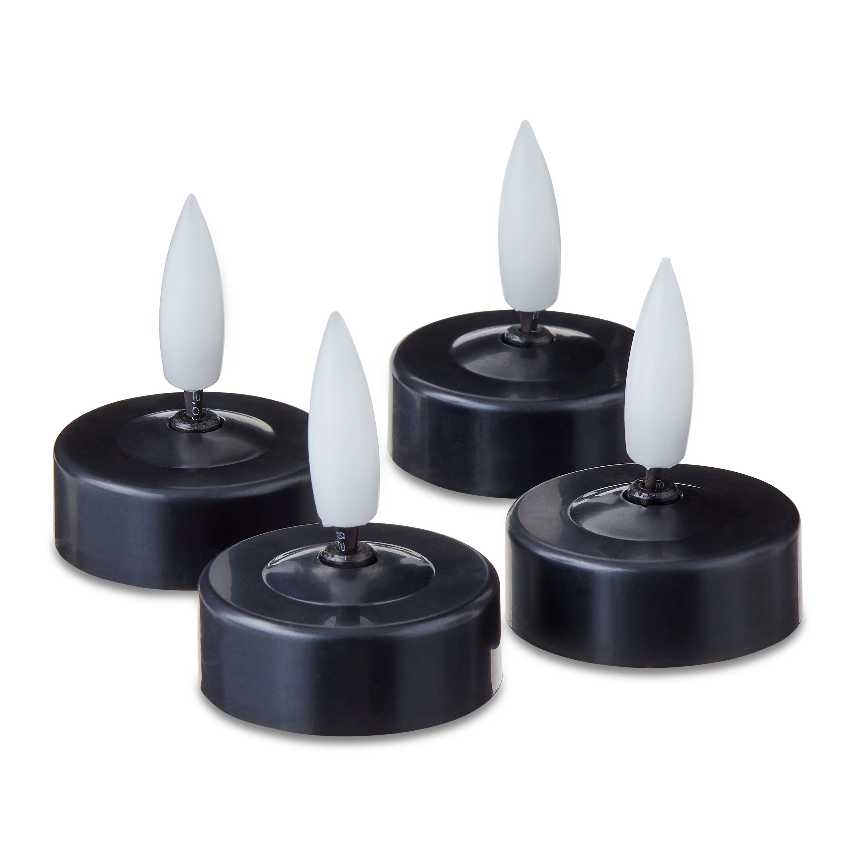 Black Tealight Flameless Candles, 4CT, Warm White Flickering LEDs, Battery Operated, Halloween In... | Walmart (US)