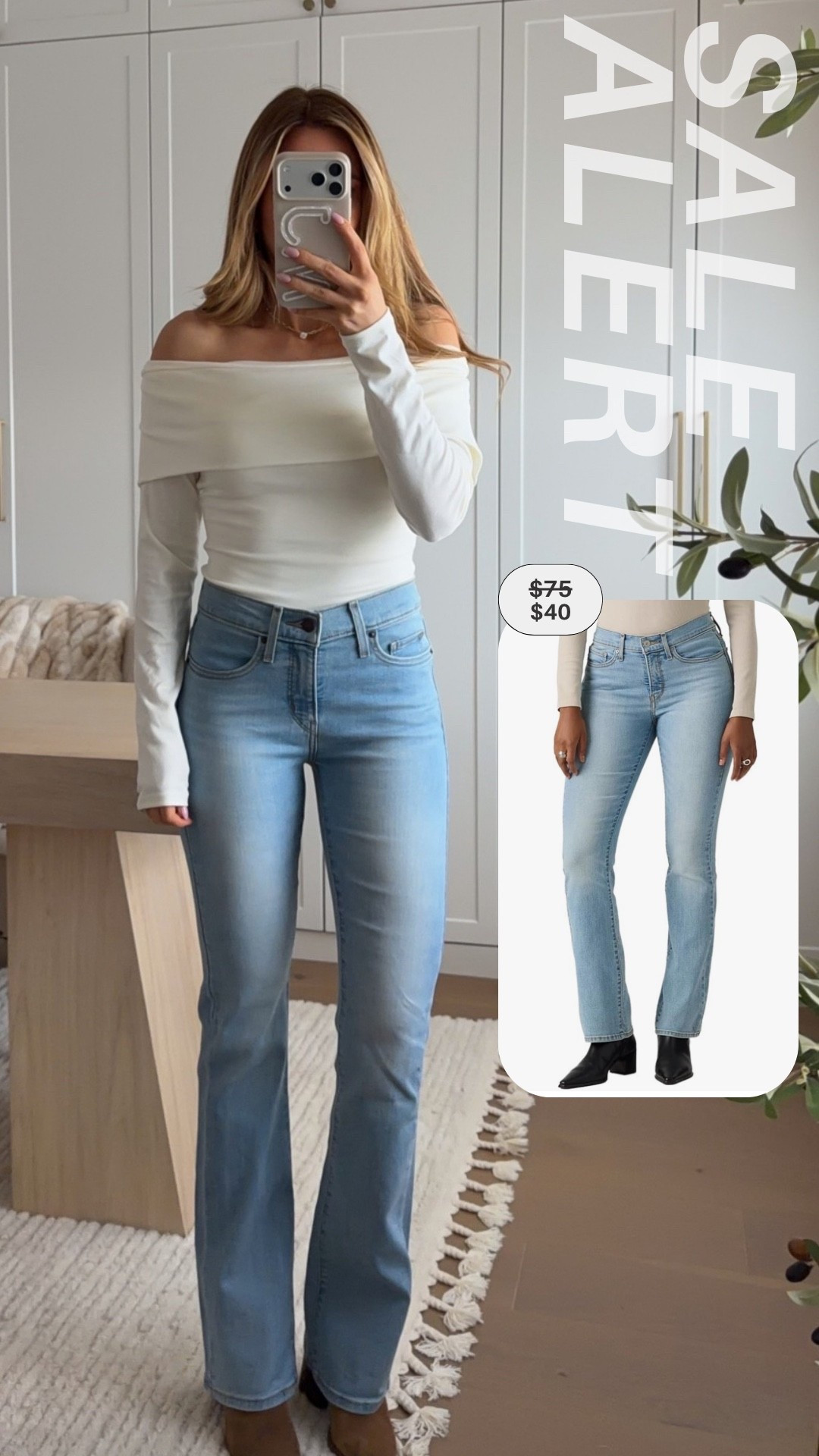 top: xs // jeans: 25 — these jeans are on major sale right now! the perfect date night or girls night look for fall

sale alert, prime day, amazon finds, denim, jeans, fall outfits, michele jaliene