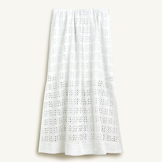 Linen maxi skirt in eyelet | J. Crew US