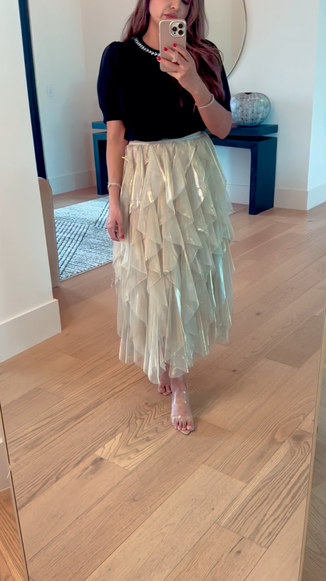 🎄 Holiday ready… this skirt comes in every color, so obviously I needed it 😊. Everything is linked. 

#LTKOver40 #LTKHoliday #LTKootd