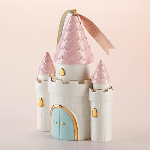 Baby Aspen Simply Enchanted Ceramic Porcelain Princess Castle Piggy Bank Room Decor & Gift, Multicol | Amazon (US)