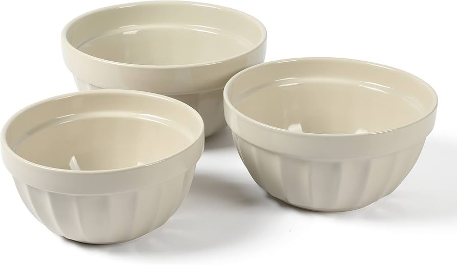 MARTHA STEWART Broadbrook 3 Piece 4 Qt, 2.8 Qt, 2.1 Qt Stoneware Bowl Set - Sharkey Grey | Amazon (US)