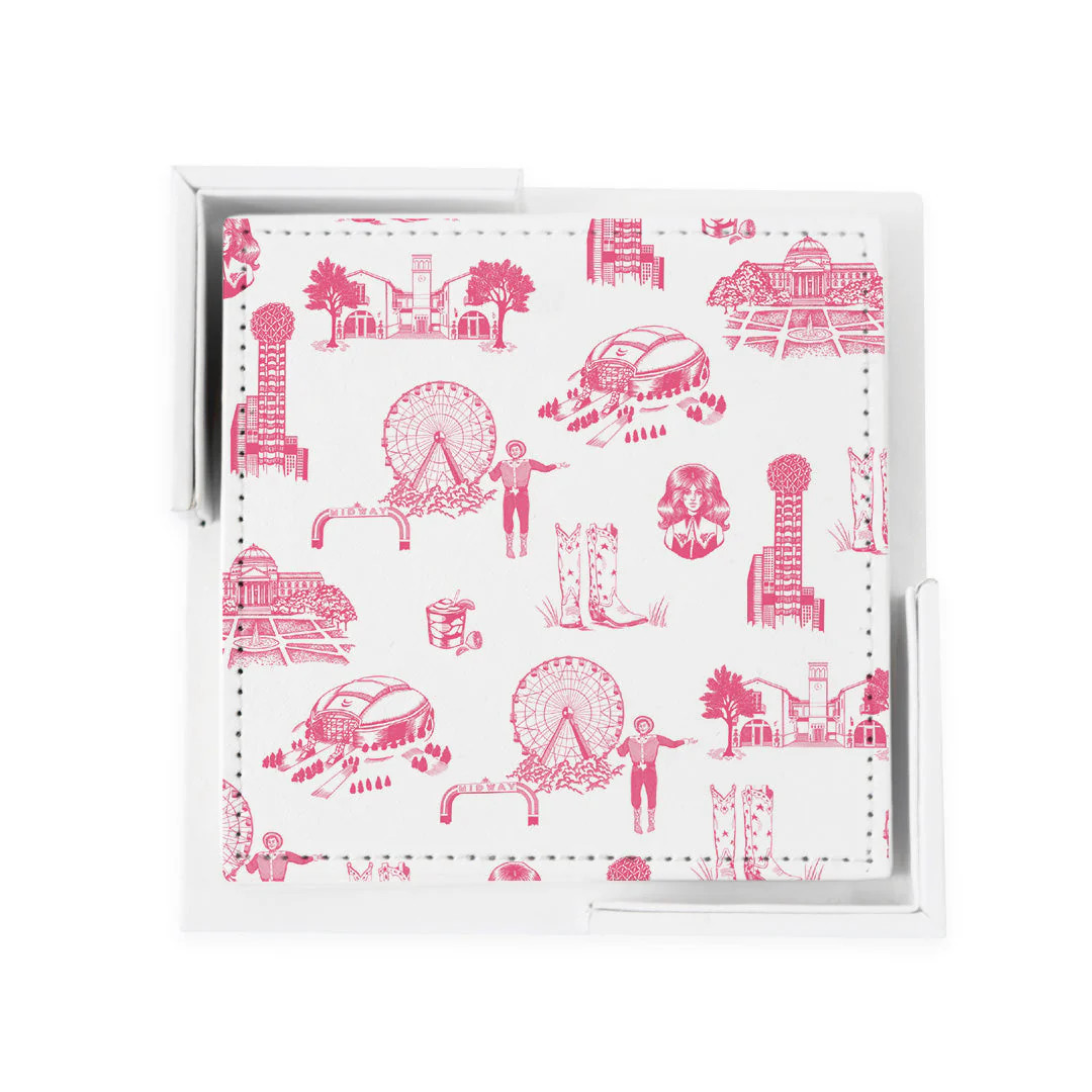 Dallas Toile Coaster Set | Colorful Prints, Wallpaper, Pajamas, Home Decor, & More | Katie Kime Inc