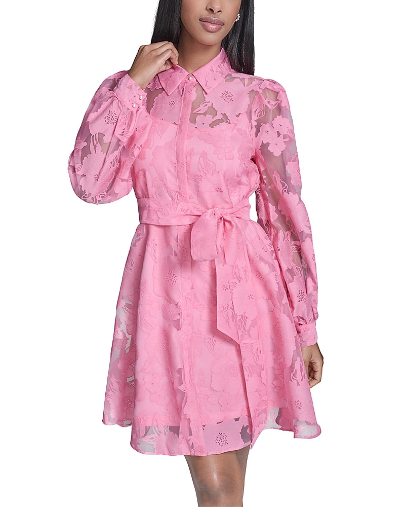 Karl Lagerfeld Paris Floral Organza Shirt Dress | Bloomingdale's (US)