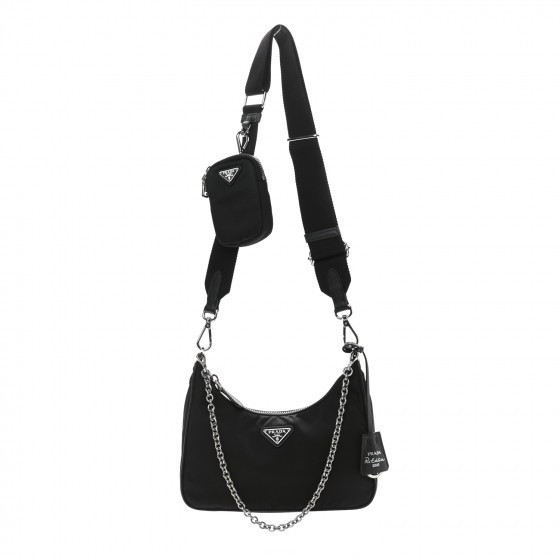 PRADA Nylon Re-Edition 2005 Shoulder Bag Black | FASHIONPHILE | Fashionphile