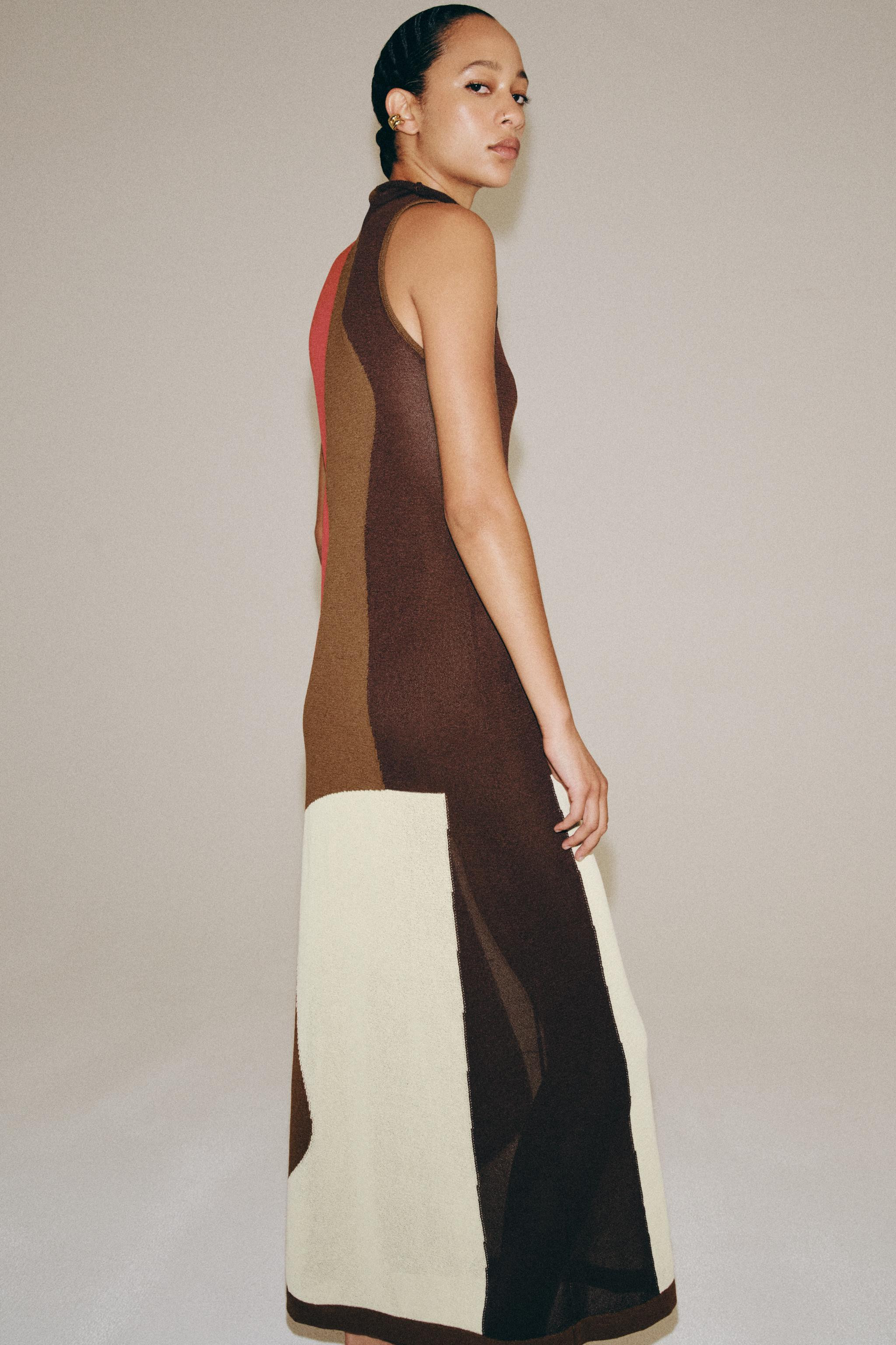 COLOR BLOCK KNIT DRESS | Zara US
