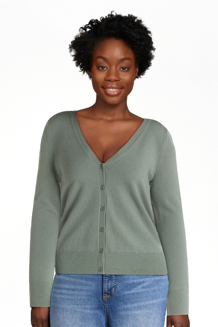 Scoop Women's and Women’s Plus V Neck Cardigan Sweater, Lightweight, Sizes XS-4X | Walmart (US)