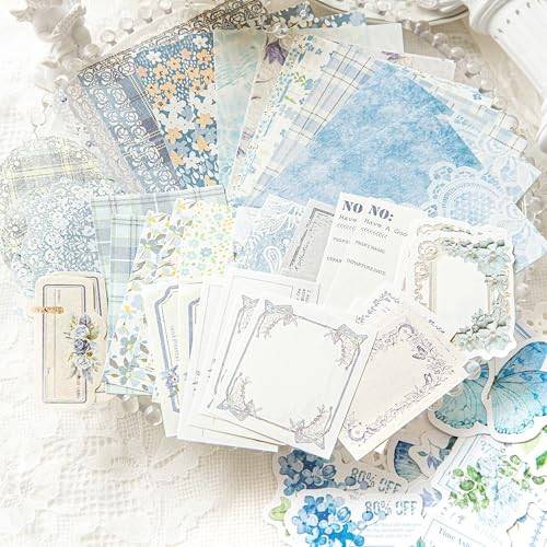 Doraking 100pcs Vintage Floral Scrapbook Paper Journaling Stickers Assorted Set, Material Paper Memo Junk Journal Supplies for Bullet Journaling Retro Crafts Planner Collage Card Album | Amazon (US)