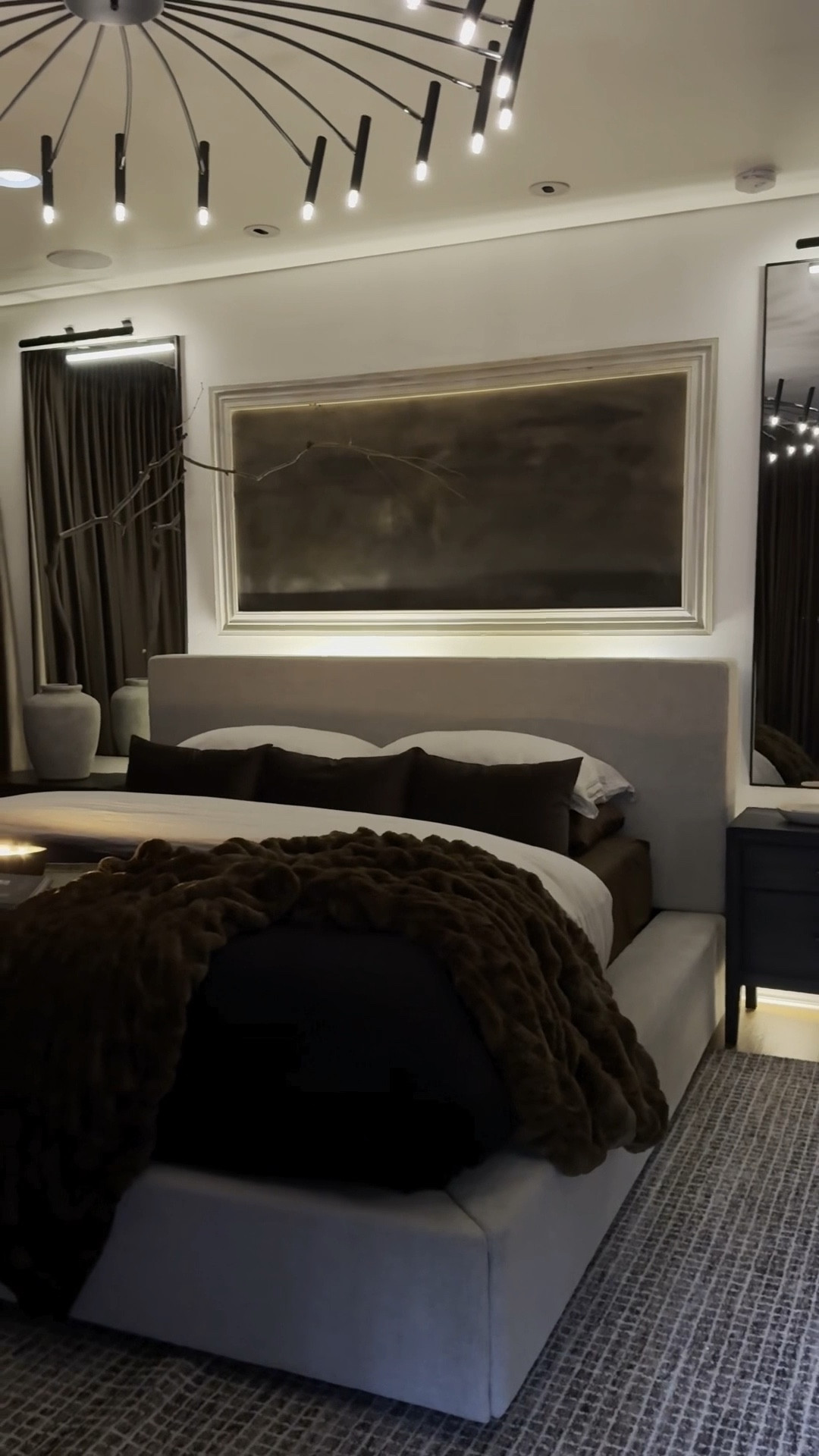 Simple moody bedroom decor that feels cozy and elevated. Oversized art, a statement chandelier, and wall sconces set the tone, while velvet curtains, accent chairs, plush velvet pillows, and fluffy throw blankets add layers of texture and warmth. 🤎 The perfect mix of modern style and timeless comfort.


#moodybedroomdecor #oversizedart #chandelierdecor #wallsconces #velvetcurtains #accentchairs #velvetpillows #throwblankets #cozybedroom #amazonhome #amazonfinds #homedecorideas #bedroomstyle #modernhomedecor #decorinspo


#LTKStyleTip #LTKHome #LTKFindsUnder100