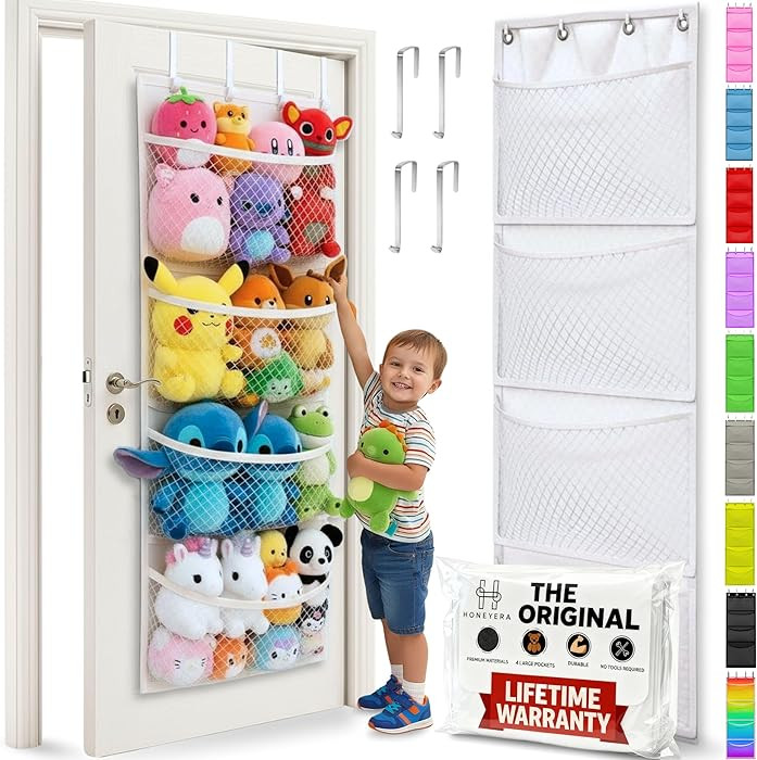 Honeyera The Original Stuffed Animal Storage (Patented) - Over Door Organizer for Stuffies, Baby ... | Amazon (US)