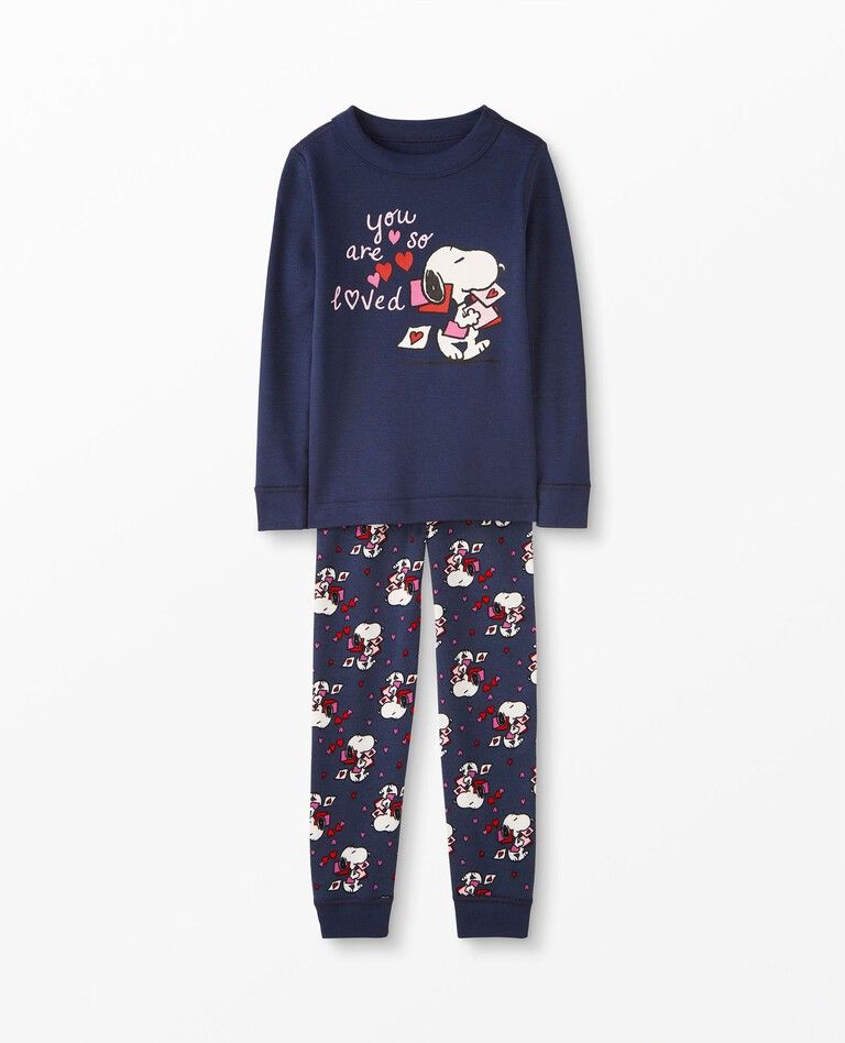 Peanuts Valentines Long John Pajama Set | Hanna Andersson