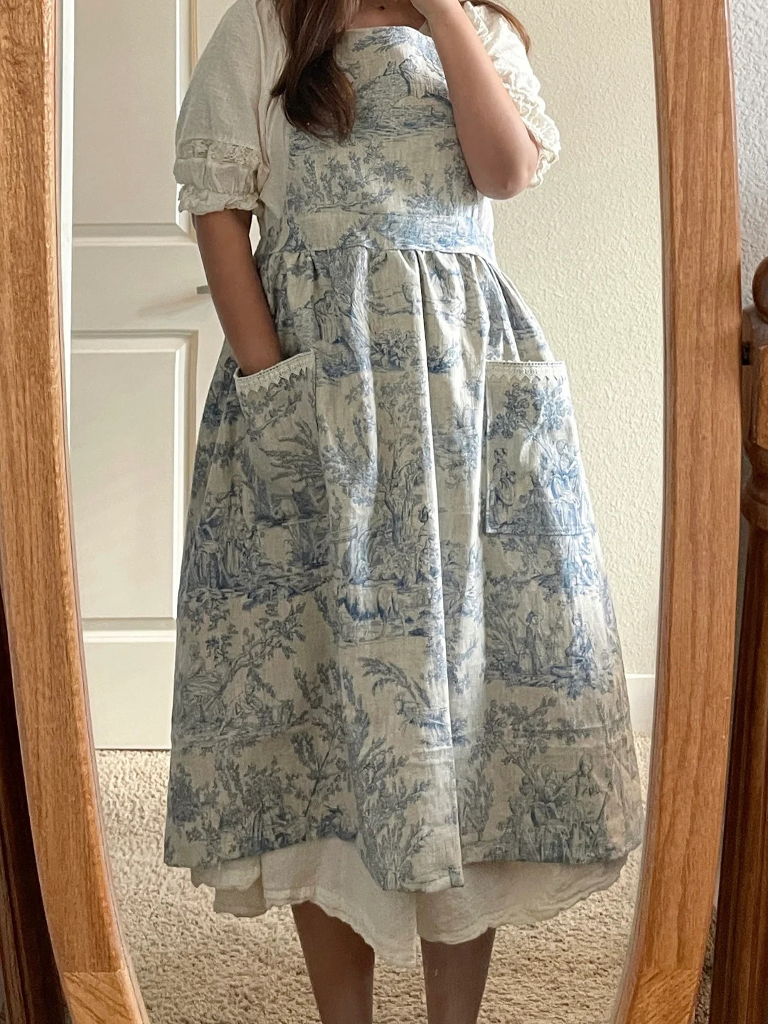 Romantic Handmade Toile De Jouy Apron / Pure Linen Aporn / - Etsy | Etsy (US)