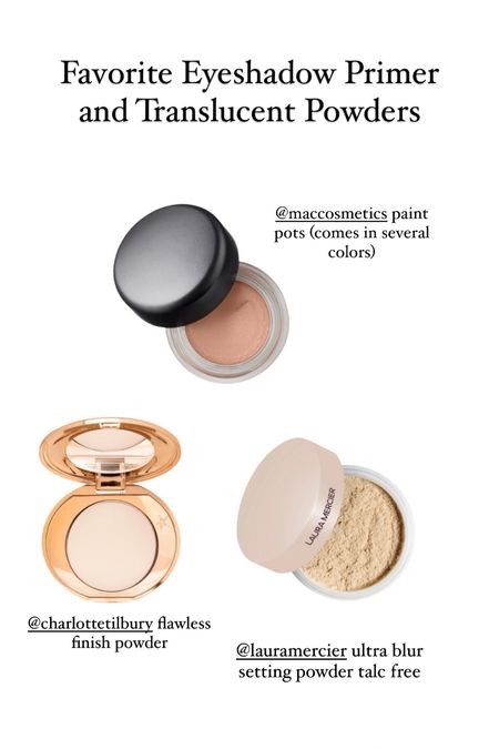Best eyeshadow primer and translucent powders for applying around the bridge of your nose to help prevent your foundation from sliding off and going patchy. See video on my page for reference! 

#LTKFind #LTKbump #LTKunder50