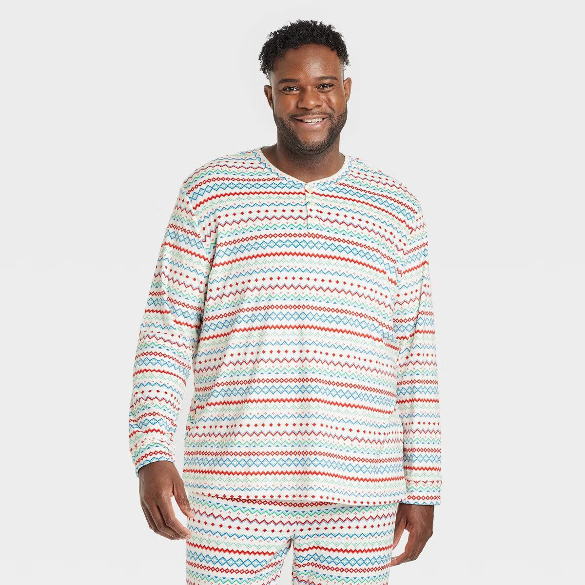 Men's Fair Isle Print Snuggly Soft Holiday Matching Family Pajama Shirt - Wondershop™ White | Target