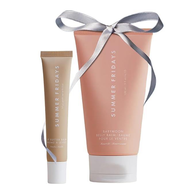 Summer Fridays Vanilla Lip Butter Balm & Babymoon Belly Balm Gift Set - Lip & Body Care Bundle to... | Amazon (US)