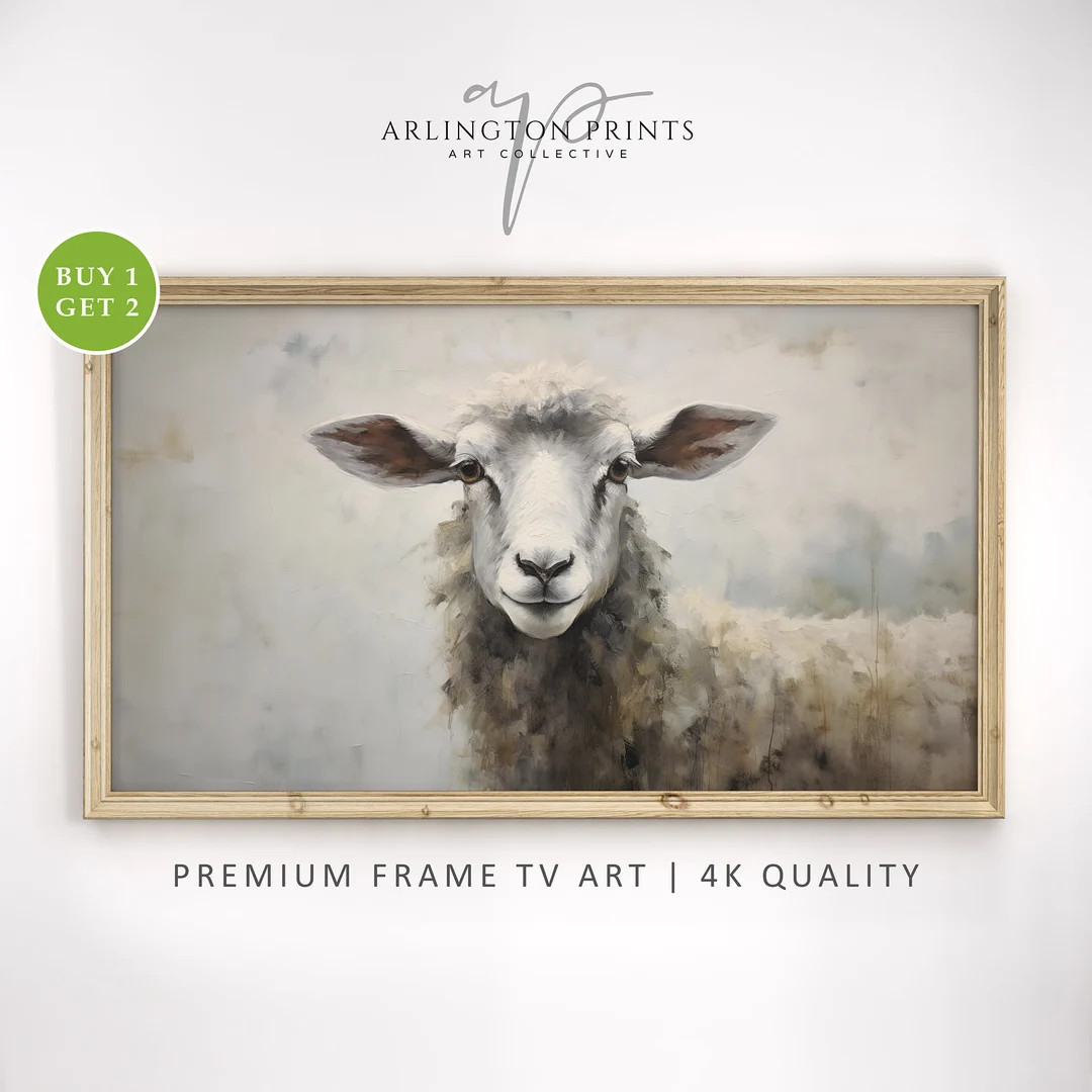 Samsung Frame TV Art Animal Digital Painting Tranquil Sheep Scene Download Calming Bedroom Displa... | Etsy (US)