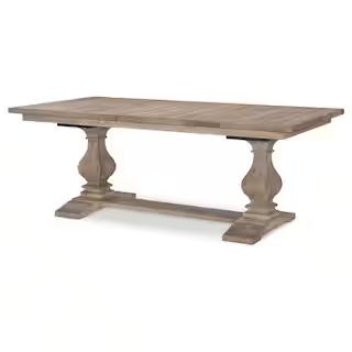 Monteverdi by Rachael Ray 120 in. Sun-Bleached Cypress Complete Rectangle Trestle Table, Sun-Bleache | The Home Depot