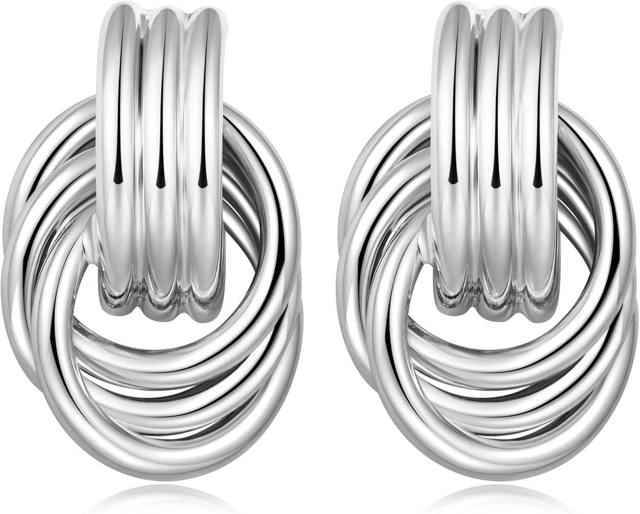 Gold Earrings For Women Two Tone Statement Earrings chunky gold Earrings Exquisite Jewelry Gift F... | Amazon (US)